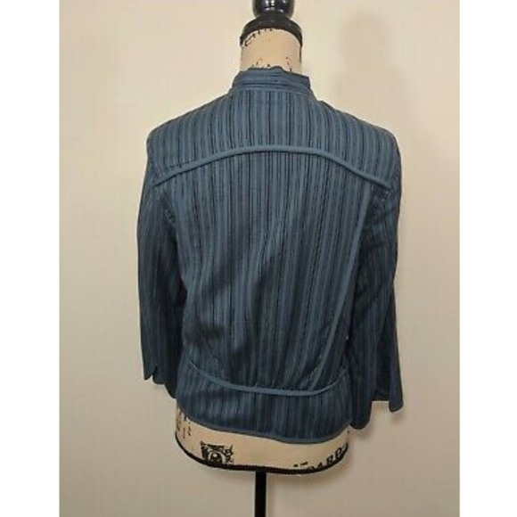 Cabi Blue Striped Peplum Jacket XS - Picture 7 of 9